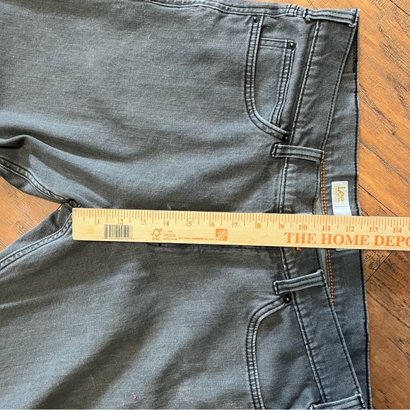 Lee slim fit dark gray denim jeans tapered ankle pockets relaxed mid rise 36/30 - Picture 8 of 16